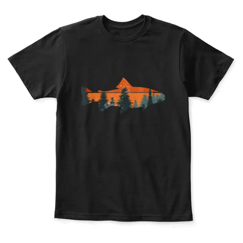Trout Fly Fishing Nature Outdoor Fisherman Gift Youth Staple T-Shirt