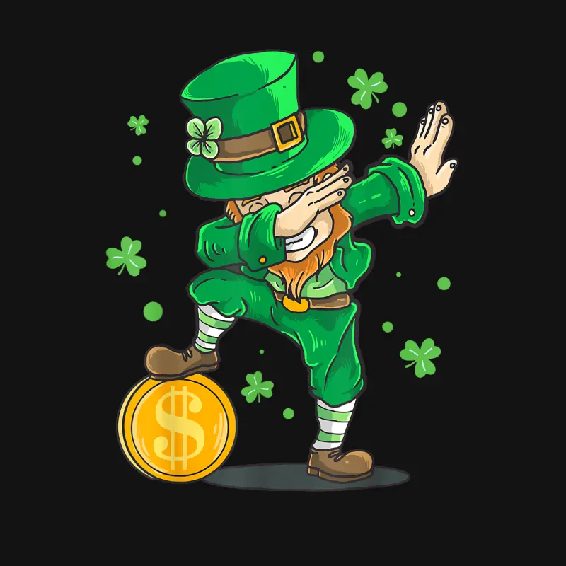 Dabbing Leprechaun St Patricks Day Shirt Men Boy Funny Youth Staple T-Shirt