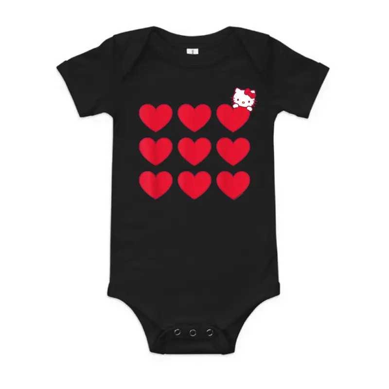 Hello Kitty Stacked Hearts Tee Shirt Baby Onesie