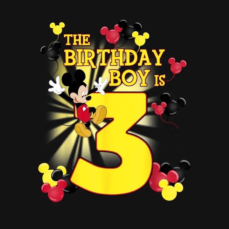 Disney Mickey And Friends Mickey 3Rd Birthday Boy Unisex Long Sleeve T-Shirt