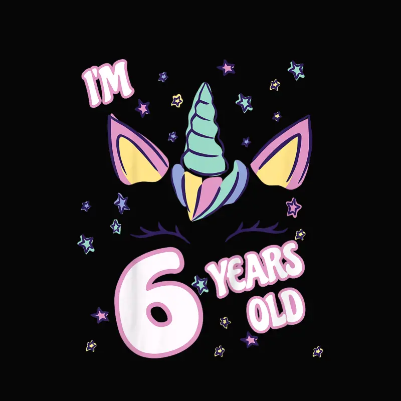 Kids Unicorn 6Th Birthday I'm 6 Years Old Girl Unicorn Design Toddler Staple T-Shirt