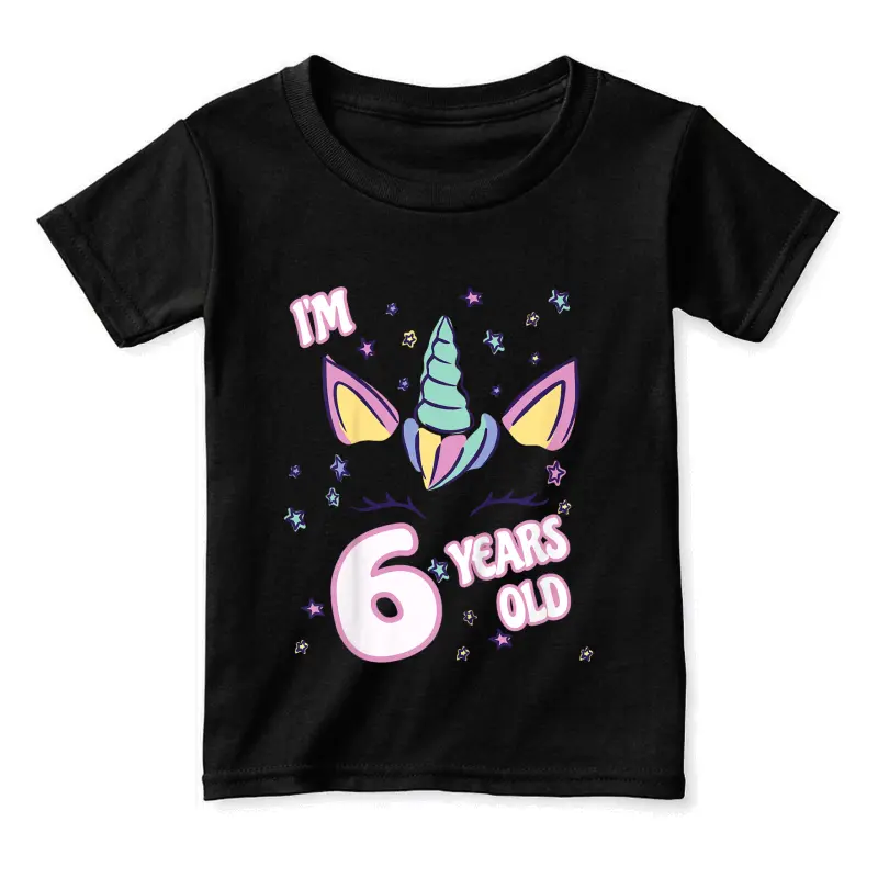 Kids Unicorn 6Th Birthday I'm 6 Years Old Girl Unicorn Design Toddler Staple T-Shirt