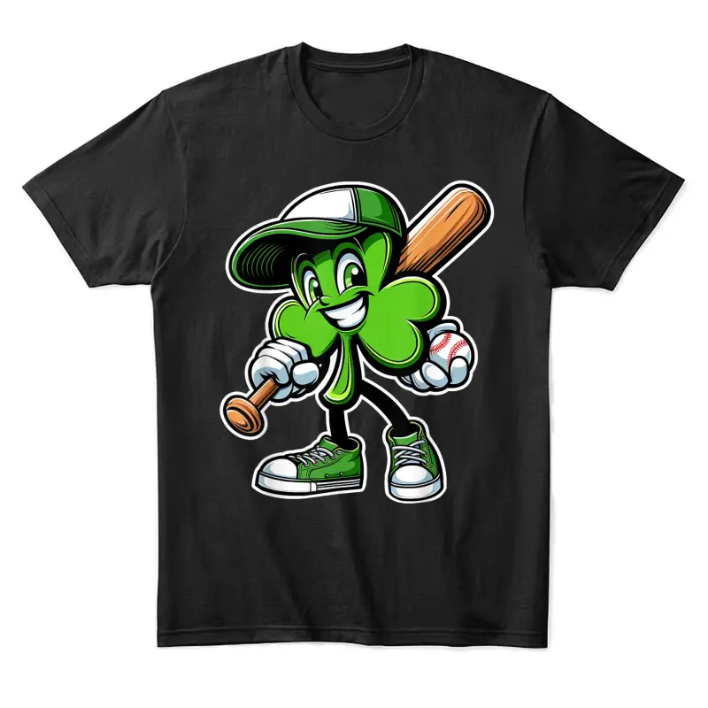 Dabbing Shamrock Baseball Boys Girls St Patricks Day Unisex Staple T-Shirt