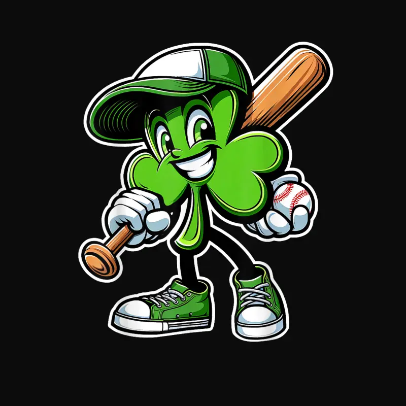 Dabbing Shamrock Baseball Boys Girls St Patricks Day Unisex Staple T-Shirt