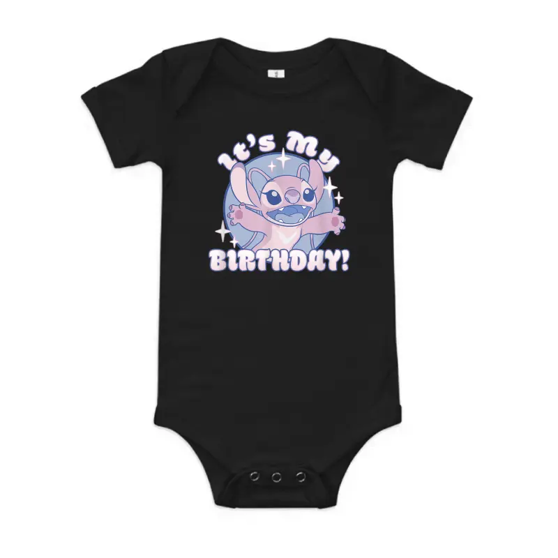Disney Lilo & Stitch Angel It's My Birthday Retro Sparkle Baby Onesie