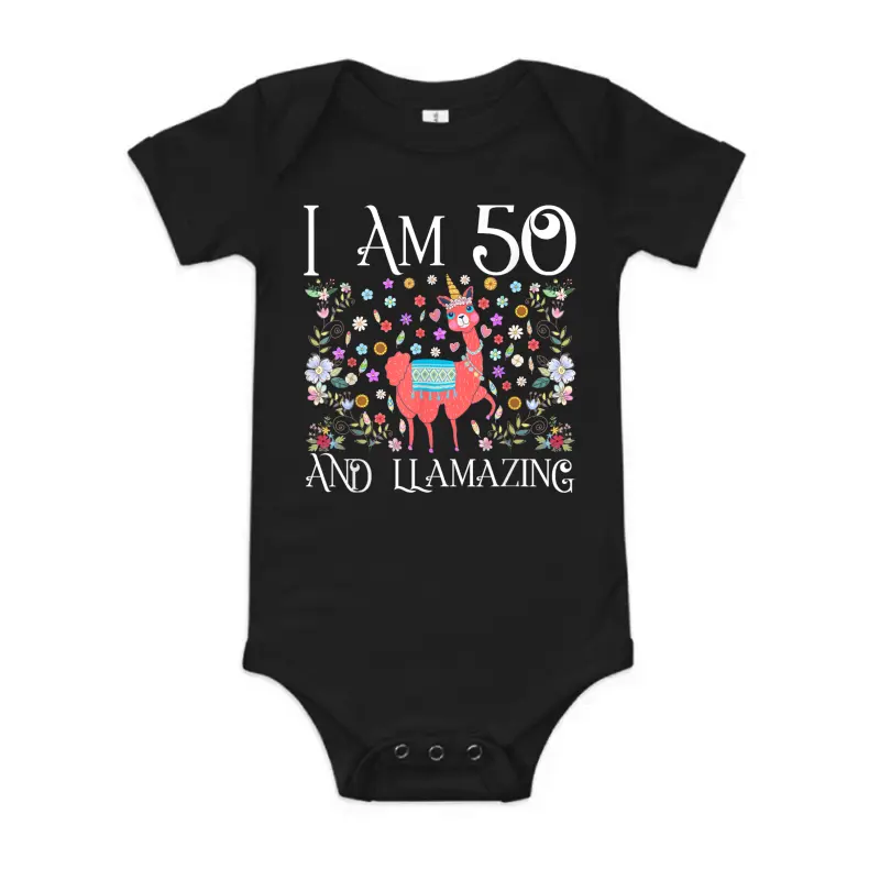 I Am 50 Years Old And Llamazing Llama Happy 50Th Birthday Baby Onesie