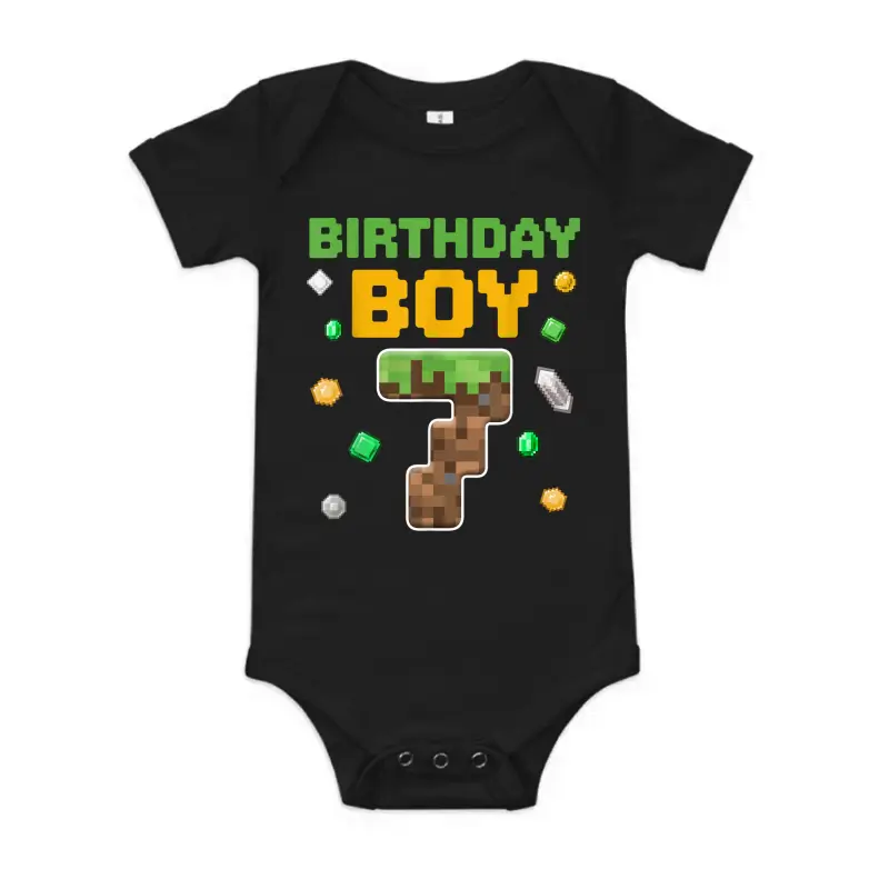 Birthday Boy Shirt 7Th Birthday 7 Year Old Birthday Boy Baby Onesie