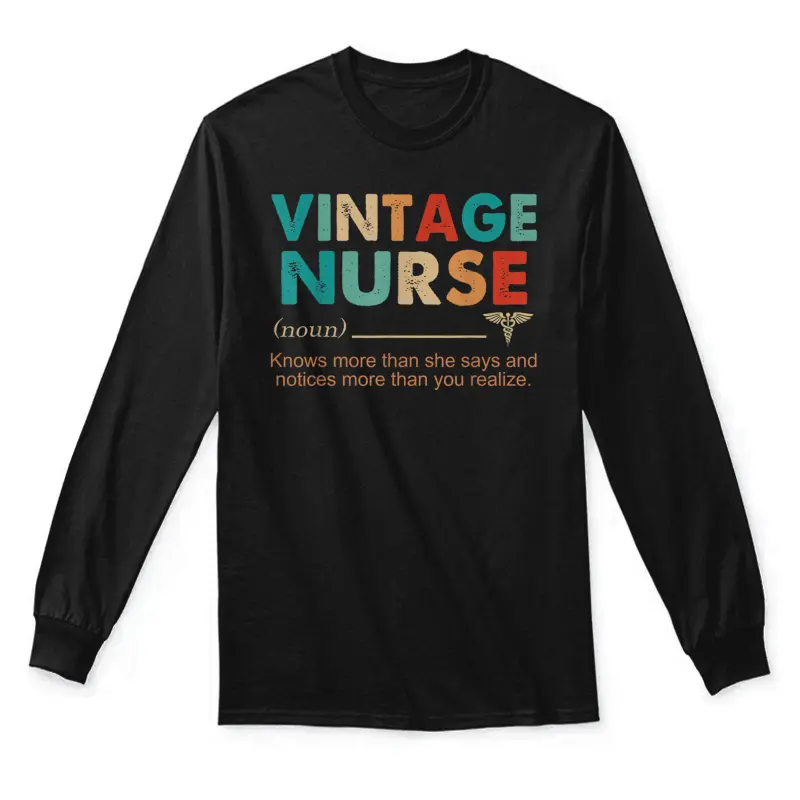 Vintage Nurse Unisex Long Sleeve T-Shirt
