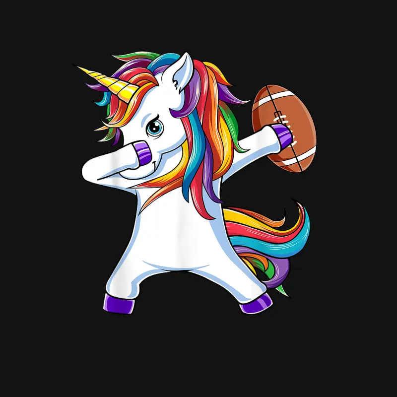 Funny Dabbing Unicorn American Football Gift For Girls Women Unisex Long Sleeve T-Shirt