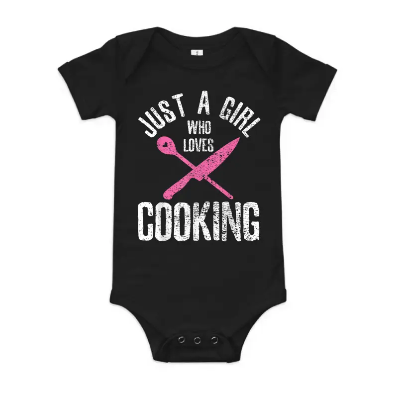 Cook Just A Girl Who Loves Cooking Chef Vintage Baby Onesie