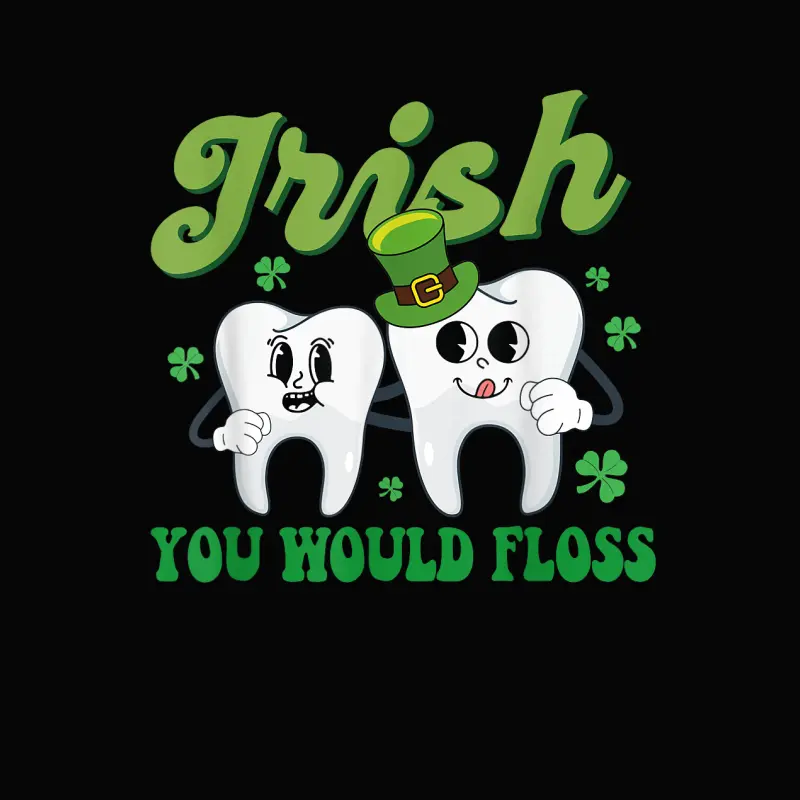 Irish You Would Floss Dental Dentist Saint Patrick's Day Toddler Staple T-Shirt