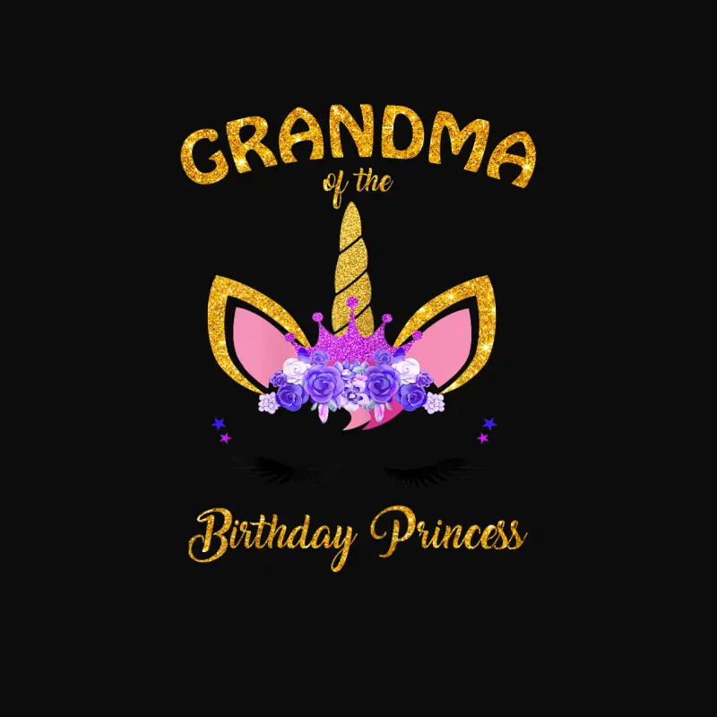 Unicorn Girl Grandma Of The Birthday Princess Grandmother Unisex Staple T-Shirt