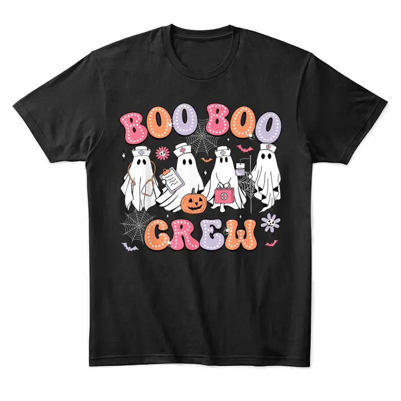 Groovy Boo Boo Crew Nurse Funny Ghost Women Halloween Nurse Unisex Staple T-Shirt