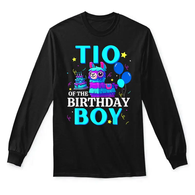 Tio Of The Birthday Boy Llama B-Day Party Matching Family Unisex Long Sleeve T-Shirt