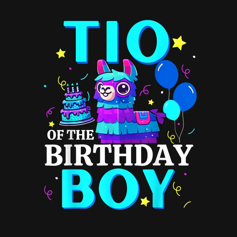 Tio Of The Birthday Boy Llama B-Day Party Matching Family Unisex Long Sleeve T-Shirt