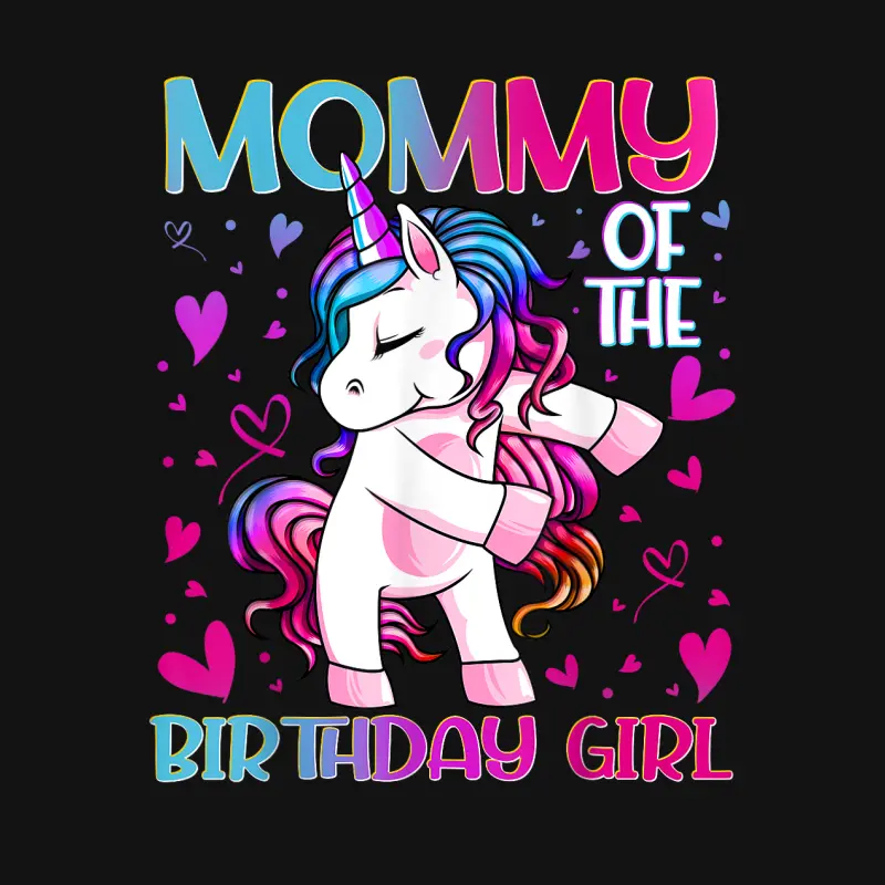 Mommy Of The Birthday Girl Flossing Unicorn Mom Mommy Gifts Youth Staple T-Shirt