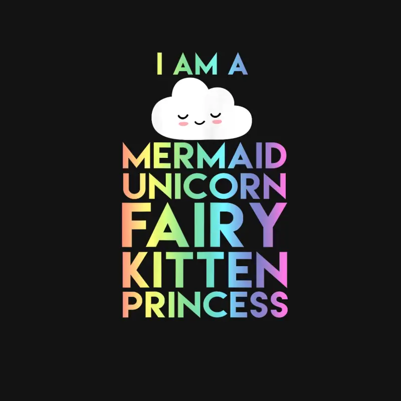 I Am A Mermaid Unicorn Fairy Kitten Princess Kid Tee Youth Staple T-Shirt