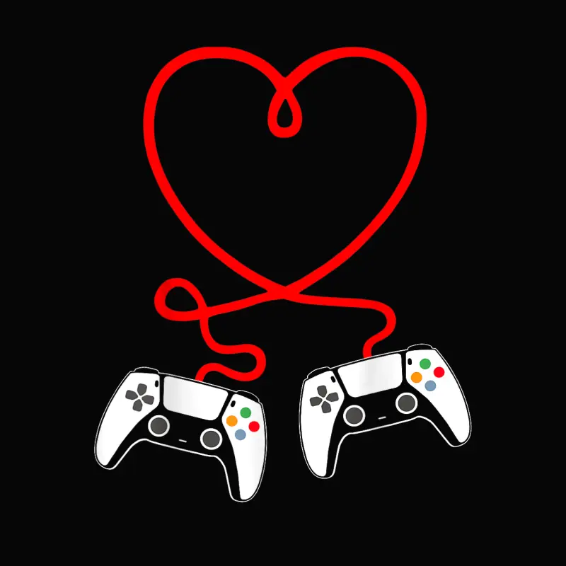 Video Gamer Valentines Day  With Controllers Heart T-Shirt Toddler Staple T-Shirt