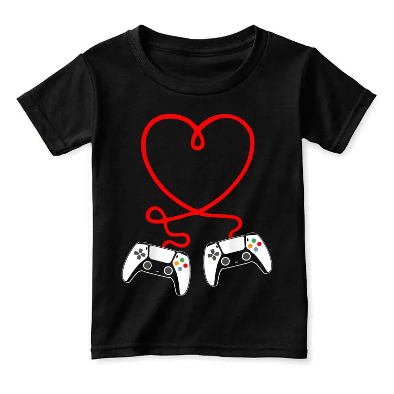 Video Gamer Valentines Day  With Controllers Heart T-Shirt Toddler Staple T-Shirt