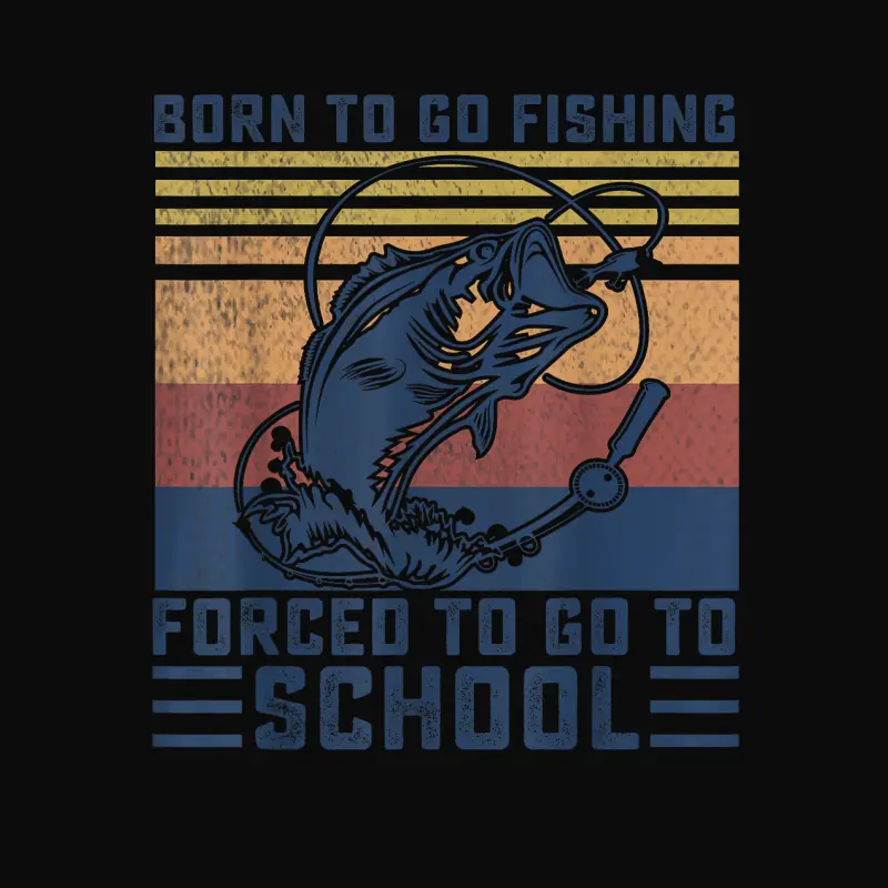 Funny Born To Go Fishing Bass Fish Fisherman Boys Kids Unisex Staple T-Shirt