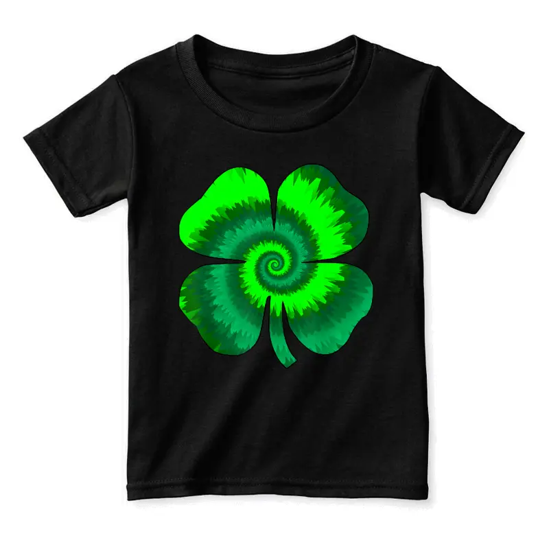 Four Leaf Clover Tie Dye St Patrick's Day Lucky Shamrock Toddler Staple T-Shirt
