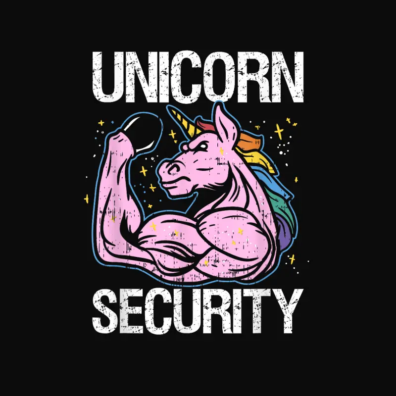 Unicorn Security Funny Costume Police Halloween Dad Men Unisex Staple T-Shirt