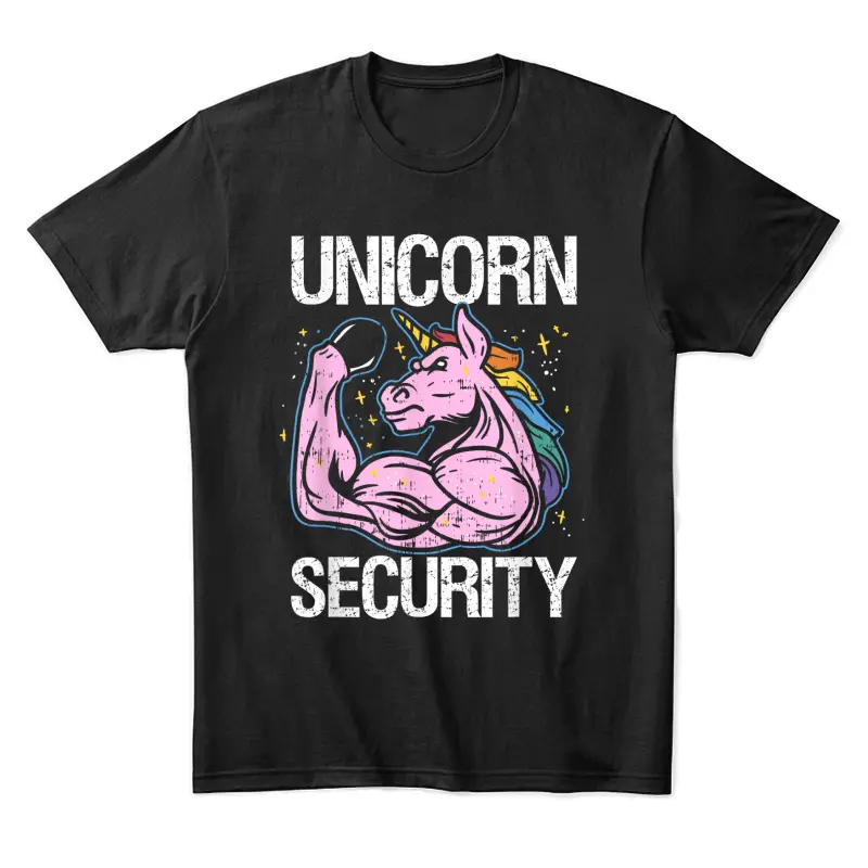 Unicorn Security Funny Costume Police Halloween Dad Men Unisex Staple T-Shirt