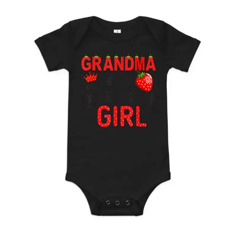 Grandma Of The Birthday Girl 1St Birthday Girl Strawberry Baby Onesie