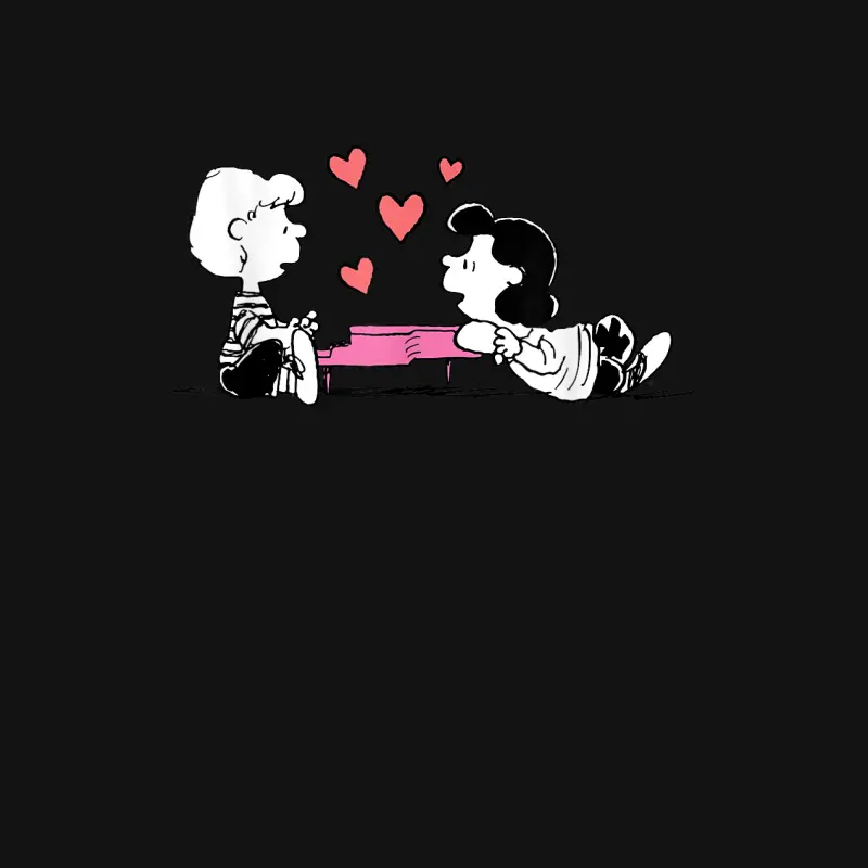 Peanuts - Lucy And Schroeder Heart Youth Staple T-Shirt