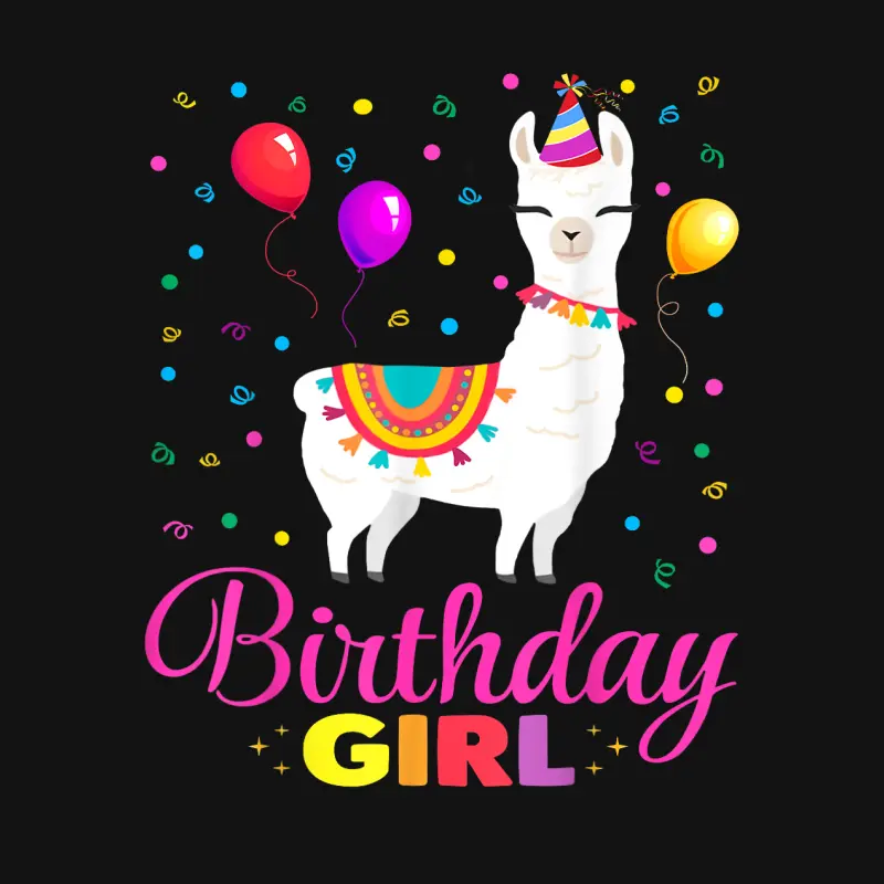 Cute Llama Shirt Party Animal Funny Gift For Birthday Girl Unisex Long Sleeve T-Shirt