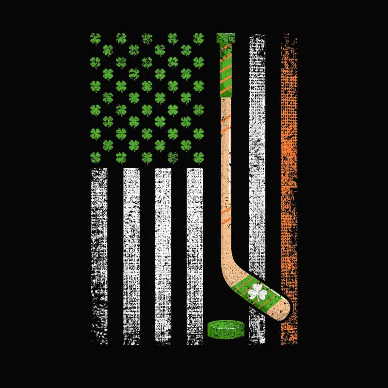 Irish Usa Flag Leprechaun Lucky Hockey St. Patrick's Day Toddler Staple T-Shirt