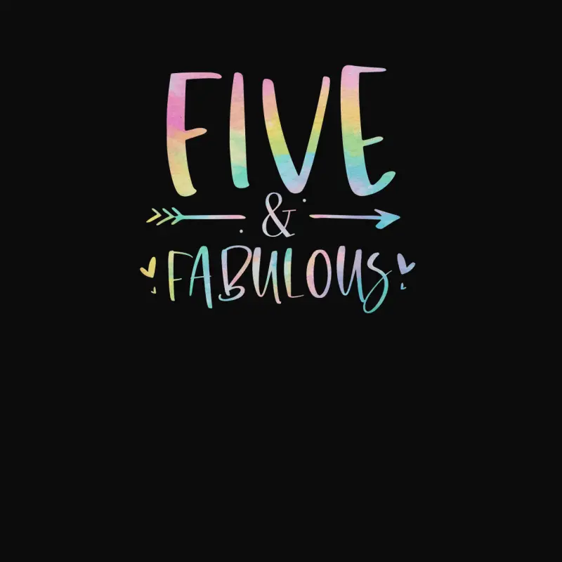 Five And Fabulous 5 Year Old Girls Birthday Tie Dye Unisex Staple T-Shirt