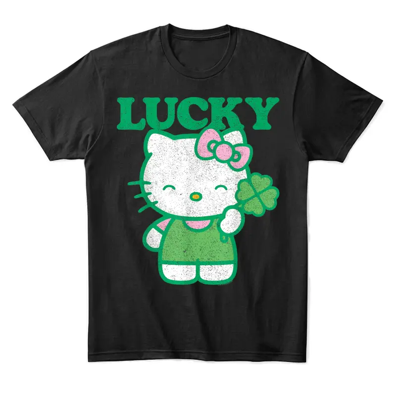 Hello Kitty Lucky Clover Tee Shirt Unisex Staple T-Shirt