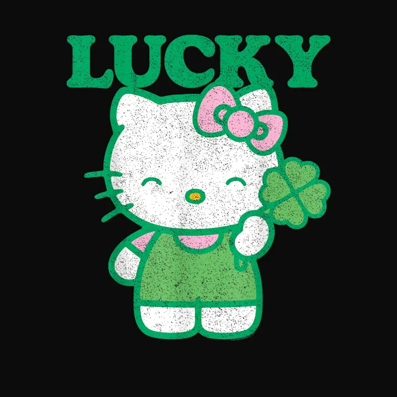 Hello Kitty Lucky Clover Tee Shirt Unisex Staple T-Shirt