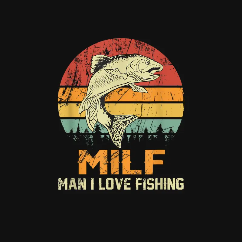 Milf: Man I Love Fishing Funny Fish Vintage Outfit Baby Onesie