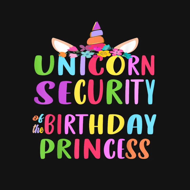 Unicorn Security Of The Birthday Princess Mom Dad Unicorn Youth Staple T-Shirt