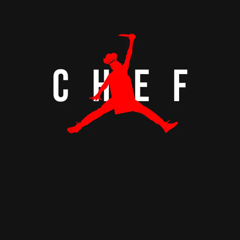 Funny Restaurant Chef - Jumping Chef Knife Logo Youth Staple T-Shirt