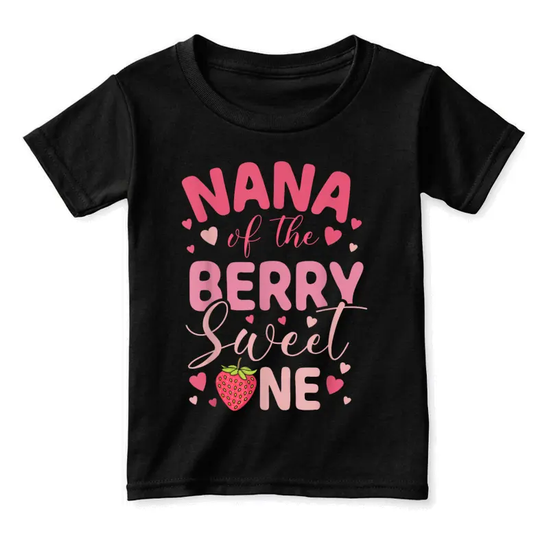 Nana Of The Berry Sweet One Strawberry First Birthday Toddler Staple T-Shirt