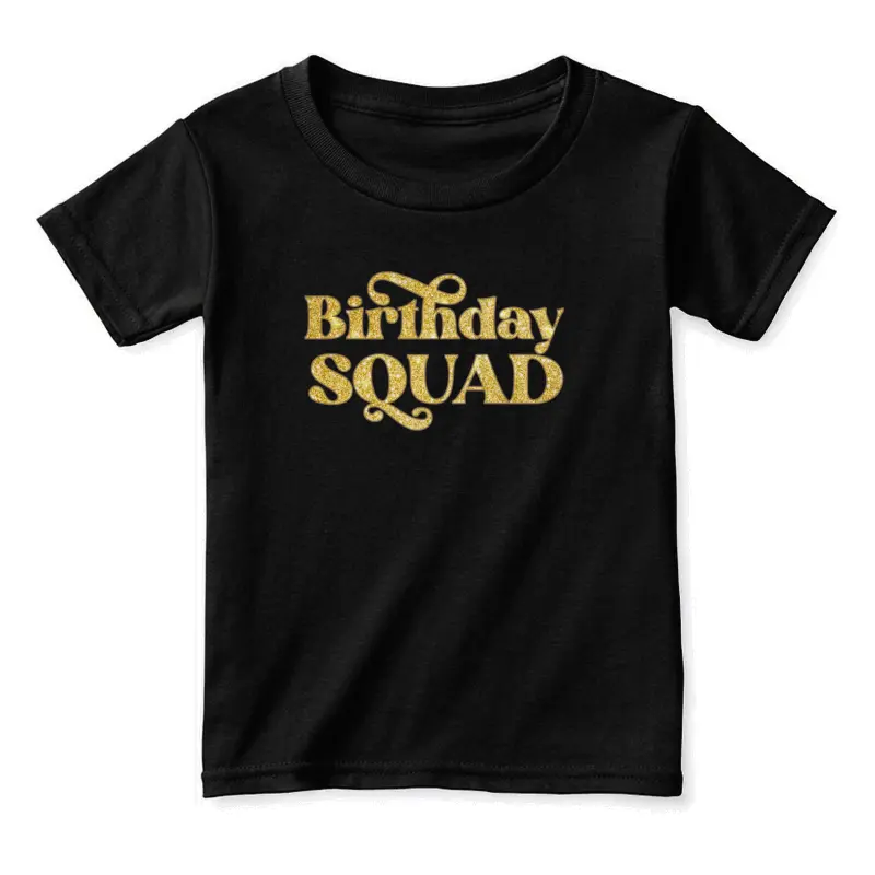 Birthday Squad Crew Gold Party Toddler Staple T-Shirt