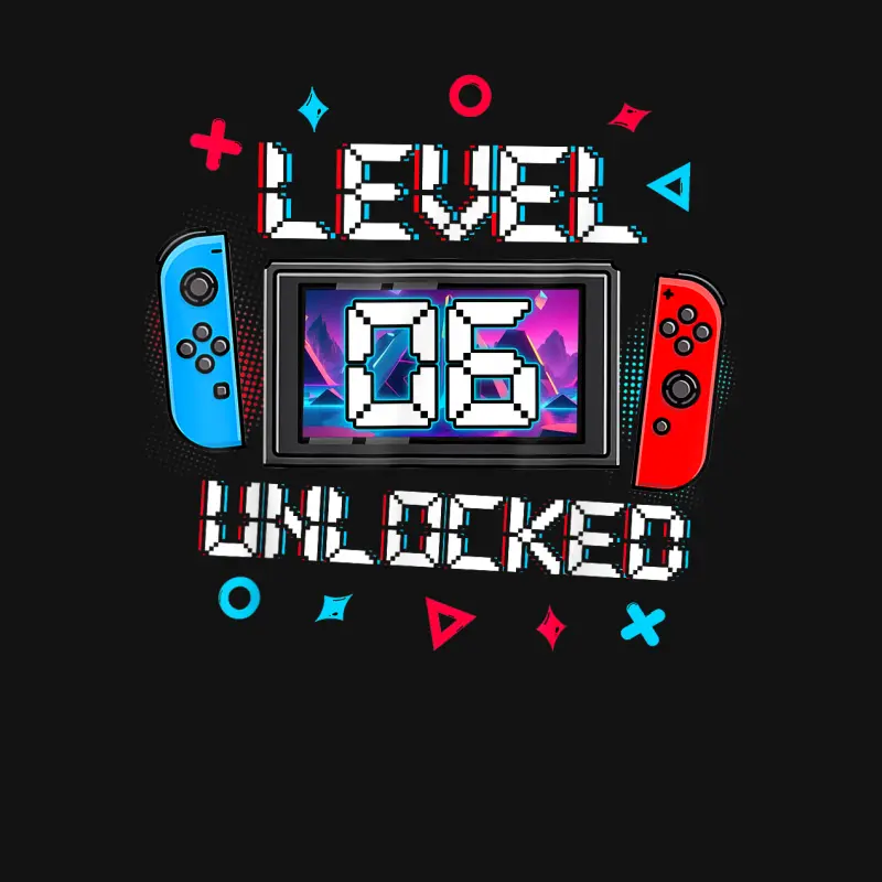 Level 6 Unlocked Gamer 6Th Birthday Gift Video Game Boys Unisex Long Sleeve T-Shirt