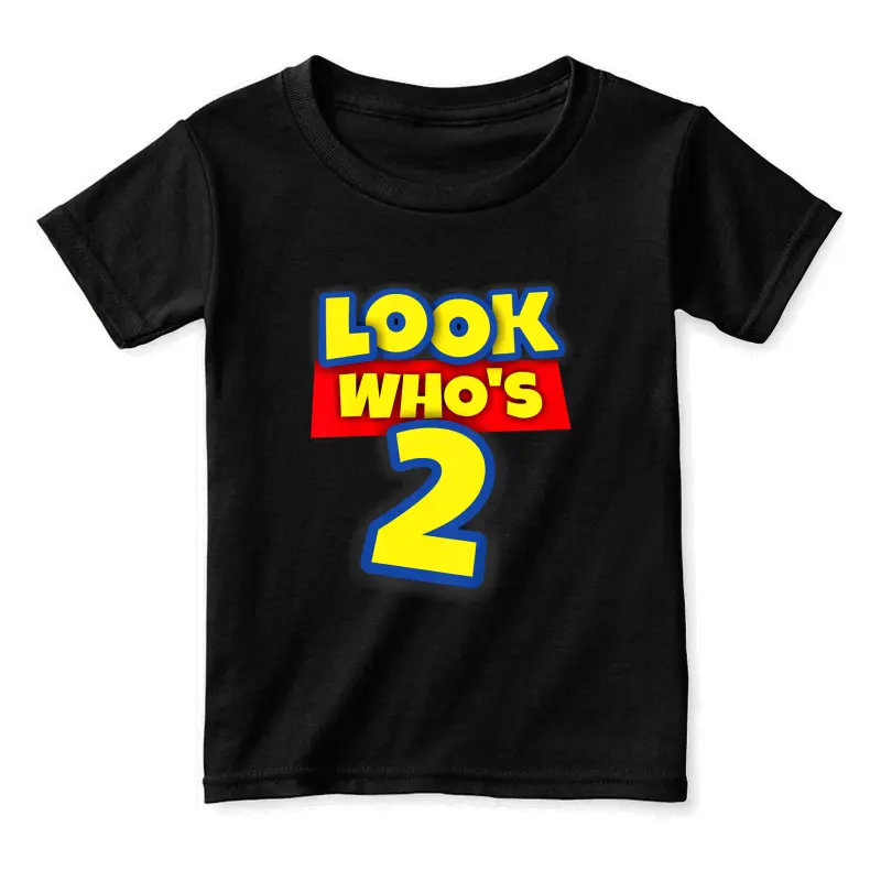 2 Year Old Birthday Party Theme Boys Girls Look Who's 2 Toddler Staple T-Shirt