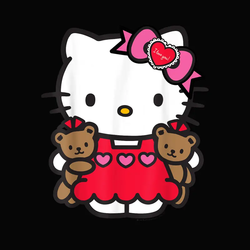 Hello Kitty Valentine Teddy Bear Tee Shirt Toddler Staple T-Shirt