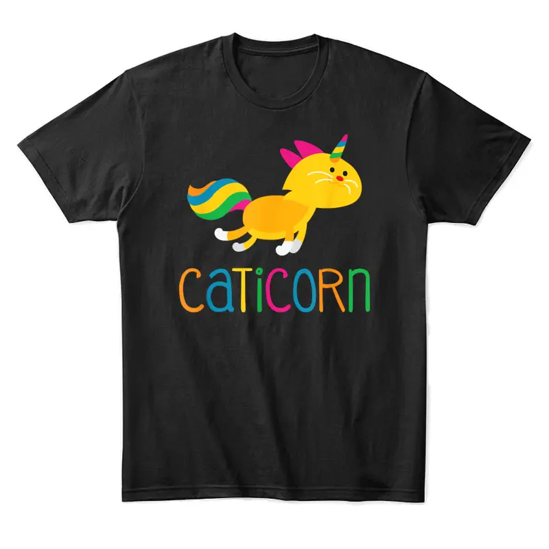 Caticorn Rainbow T Shirt Meowgical Cat Unicorn Kittycorn Tee Unisex Staple T-Shirt