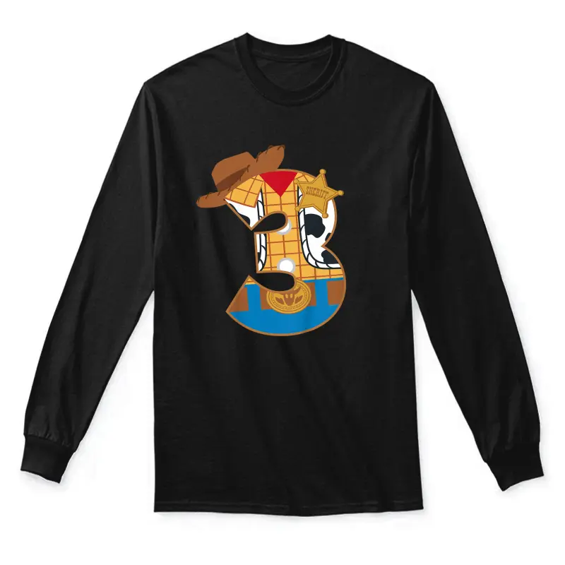 Disney And Pixar’s Toy Story Third Birthday 3 Years Old Unisex Long Sleeve T-Shirt