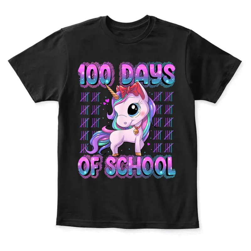 100 Days Of School Shirt Unicorn 100 Days Smarter 100Th Day Youth Staple T-Shirt