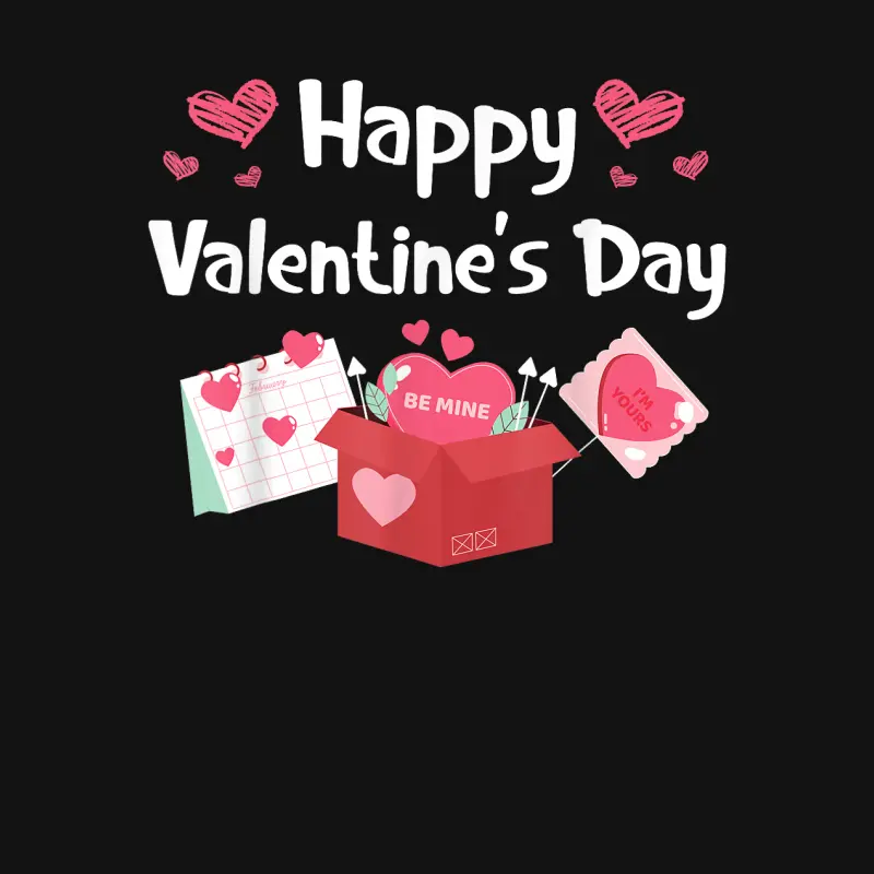 Happy Valentines Day Be Mine Cute Hearts V-Day Pajama Unisex Long Sleeve T-Shirt