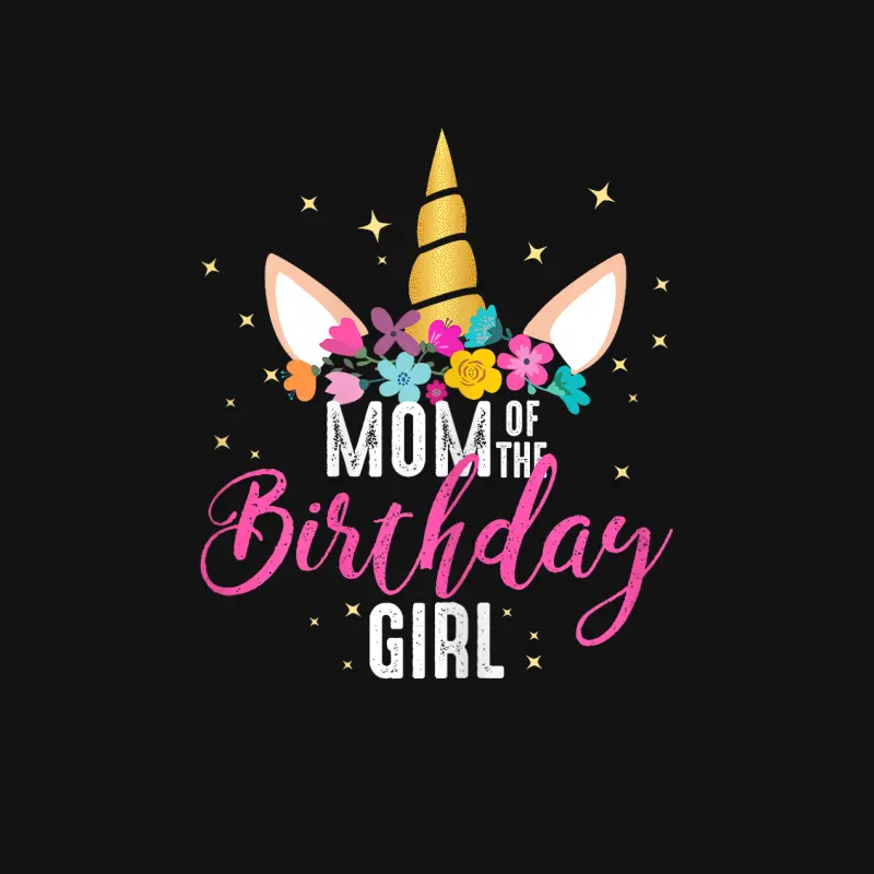 Mom Of The Birthday Girl Mother Gifts Unicorn Birthday Unisex Long Sleeve T-Shirt