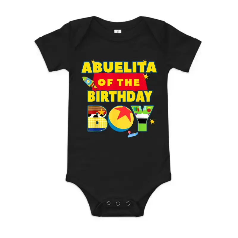Abuelita Of The Birthday Boy Toy Familly Matching Story Bday Baby Onesie