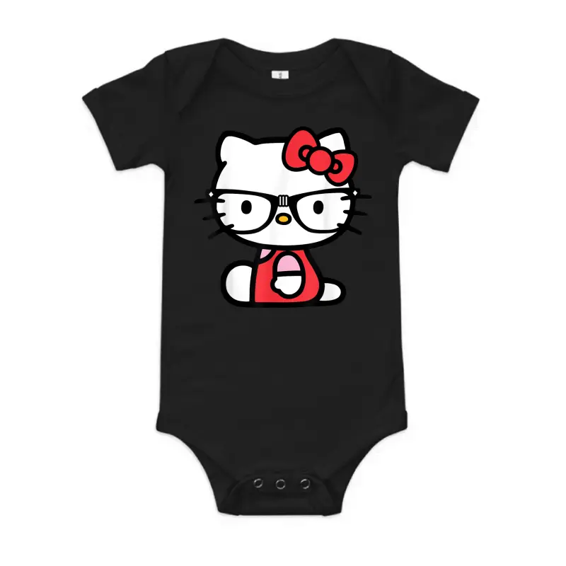 Hello Kitty Nerd Glasses Baby Onesie