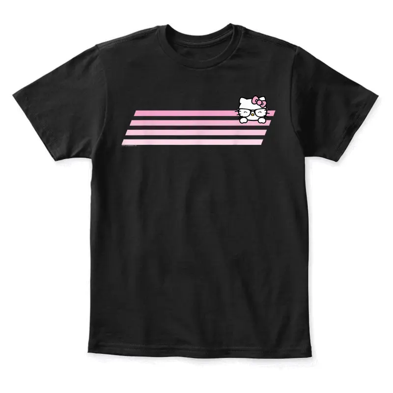 Hello Kitty Nerd Glasses Retro Stripe Tee Shirt Youth Staple T-Shirt
